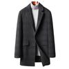 Autumn and Winter Down Lining Thickened Double-sided Woolen Coat Men's Cashmere Woolen Coat Mid-length Wool Double-sided Woolen Coat