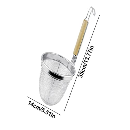 Профессиональный дуршлаг для рамена, кухонная утварь, дуршлаг для рамена, дуршлаг для удона, глубокий дуршлаг, дуршлаг для лапши из нержавеющей стали с деревянной ручкой, stainl