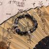 "Elegant Women's Pearl, Obsidian, and Crystal Bracelet - Chinese Ancient Style"