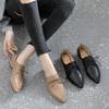 Women's Shoes Luxury Artificial Leather Casual Business Social Pointed Toe Wedge Heeled Moccasins Autumn Shoes For Women 2024