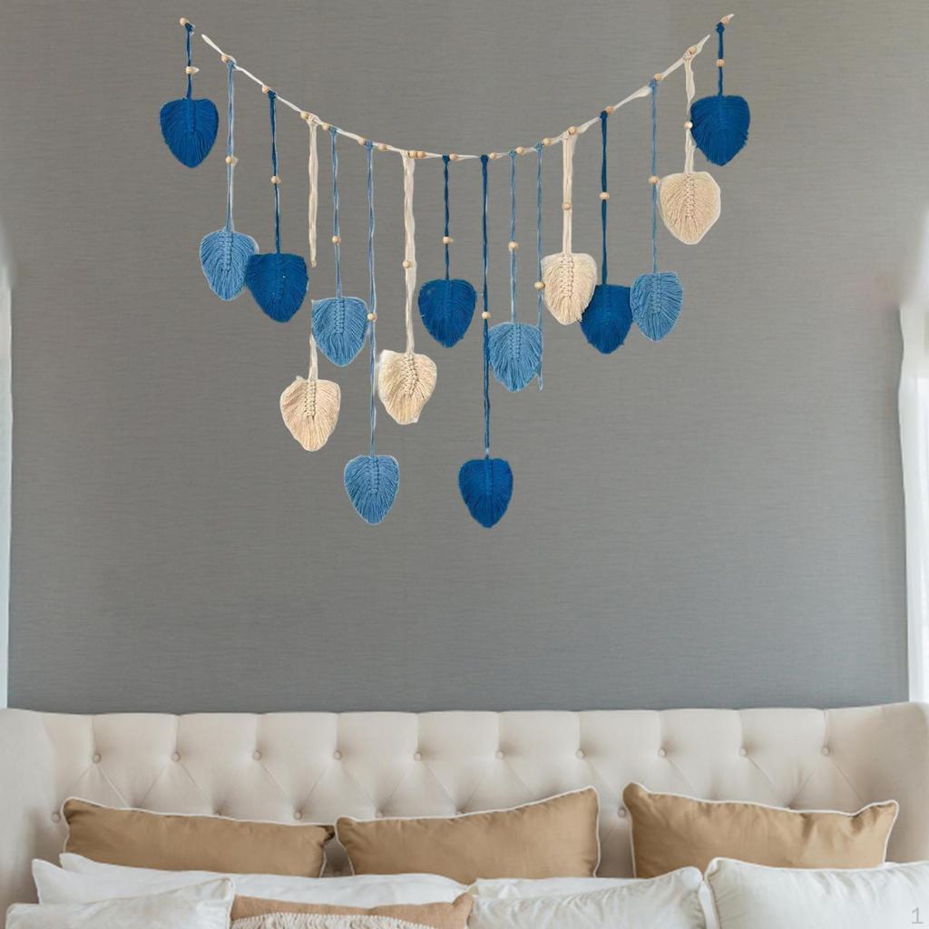 Изготовленные вручную листья-кисточки, макраме, настенное украшение для декора квартиры