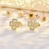Anti-allergic Ear Jewelry High-end Sense Diamond Zircon Lucky Four-leaf Clover Earrings