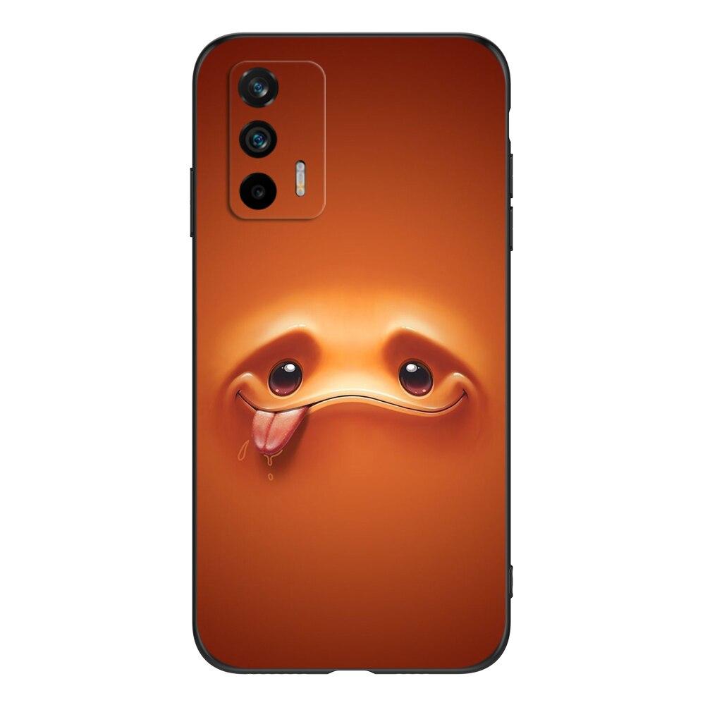 Чехол для Realme GT 5G, мягкая силиконовая задняя крышка для телефона OPPO RealmeGT RMX2202, чехол 6,43 дюйма; Черный чехол из ТПУ милый забавный