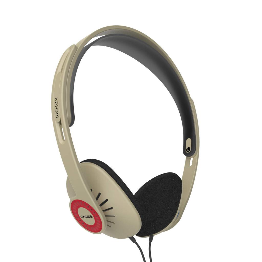 Koss KPH30i Headphones Inline Microphone Remote Control Lightweight Deep Bass KPH30i On-Ear &