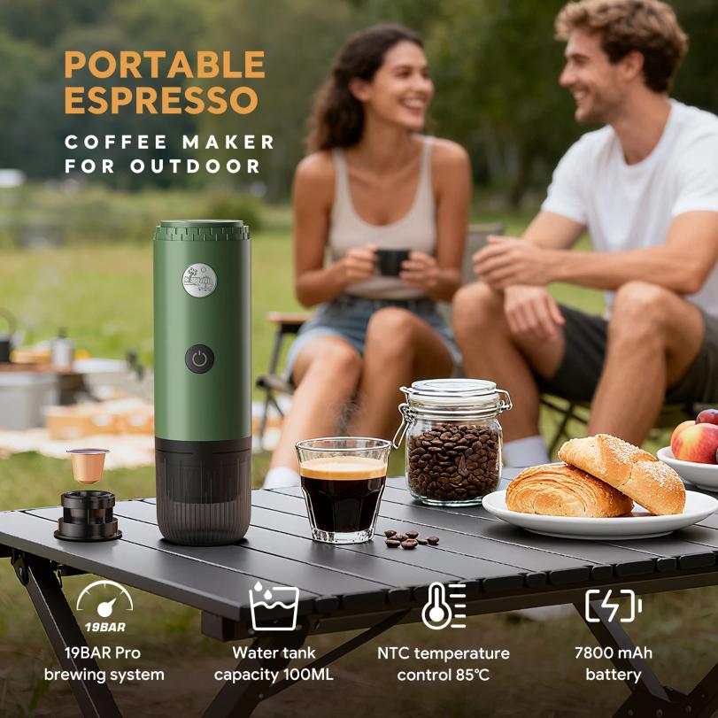 Portable Espresso Machine 3-in-1 Travel Coffee Maker for Camping Hiking Office Self-Heating with USB-C 2026new