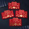 4pcs/set Blessing Words Red Envelopes Snake Pattern Lucky Money Bag  Chinese New Year