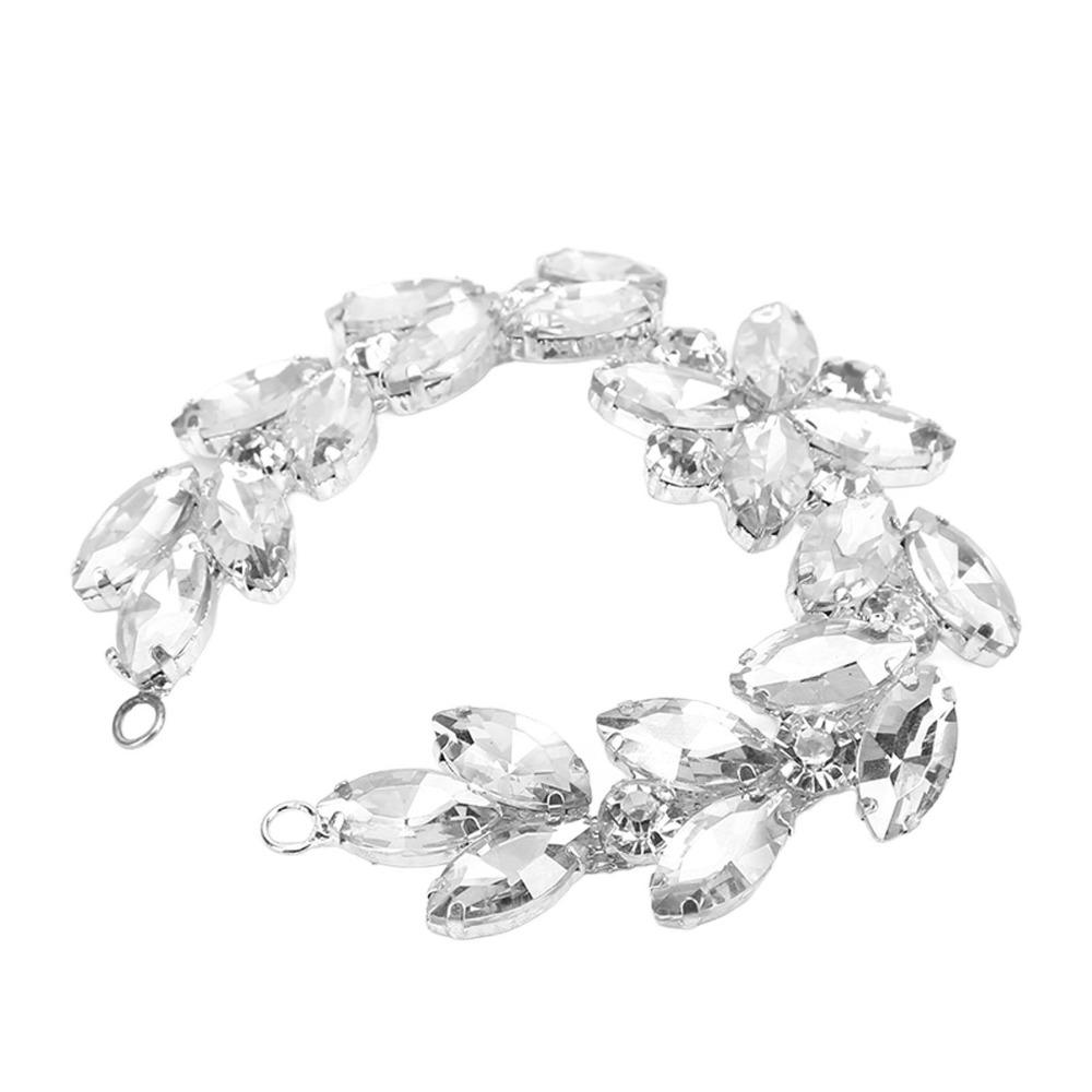 1pcs Sparkling DIY Craft Chains Glass Flower shape Versatile Rhinestone Chain For Women