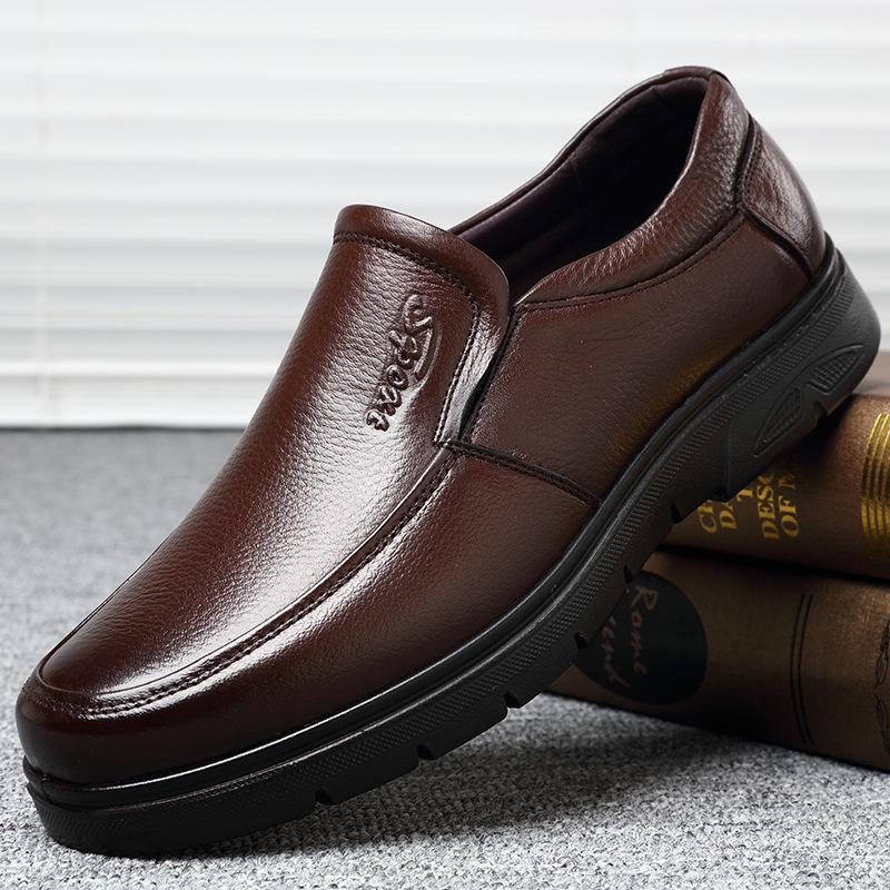 Новинка 2024 года, мужские туфли из натуральной кожи, дышащие, деловые, с круглым носком, свадебные, мужские, на плоской подошве 896