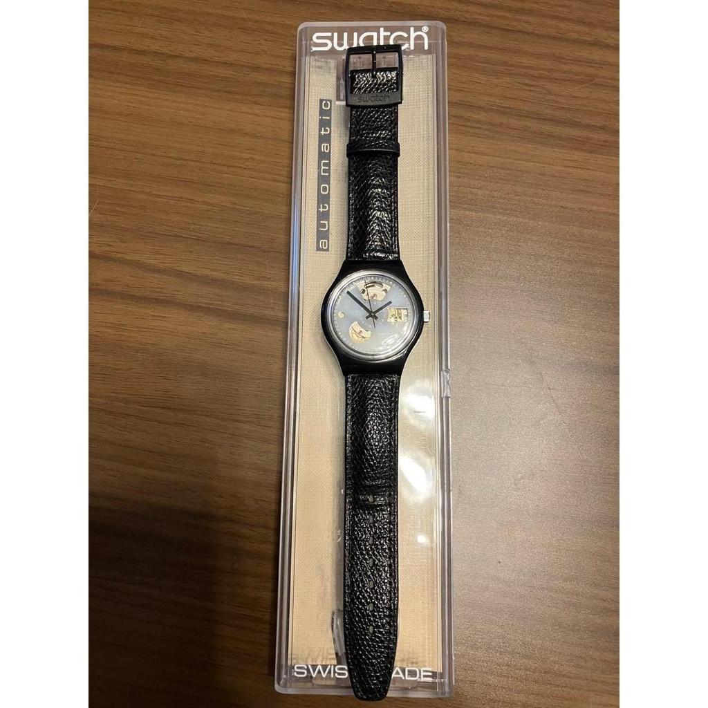 Б/у Редкий рабочий предмет Часы Swatch автоматические AUTOMATIC BLACK MOTION автоподзавод винтаж