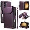 For Samsung Galaxy S23+ Case with Multi-Card Holder and Strap PU Leather Phone Cover Stand