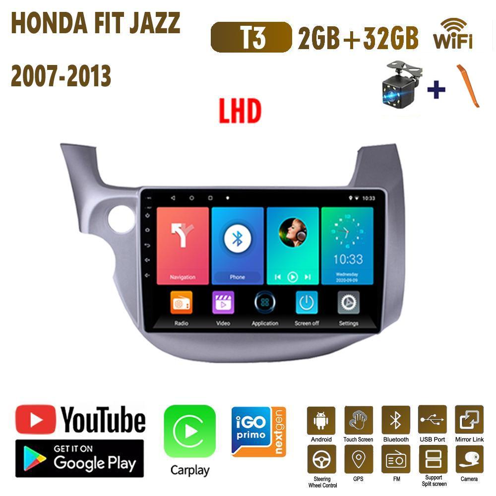 Android Carplay для HONDA FIT JAZZ 2007-2013 Автомобильный радиоприемник Мультимедийный видеоплеер GPS-навигация WIFI 2 + 32 ГБ