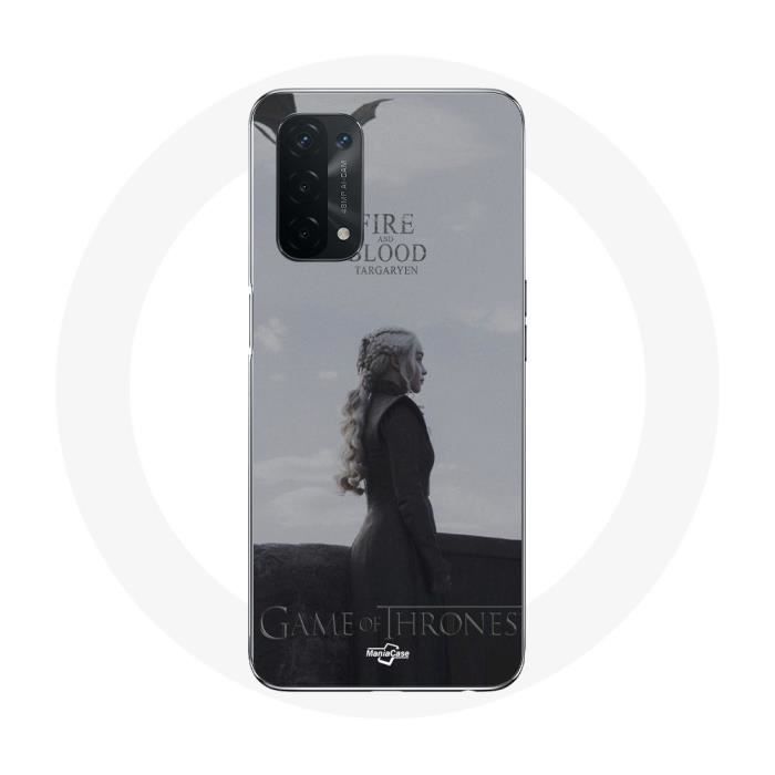 Coque pour Oppo A74 Game of Thrones Saison 8 Daenerys Targaryen feu et sang Le Trône de Fer Logo Gri
