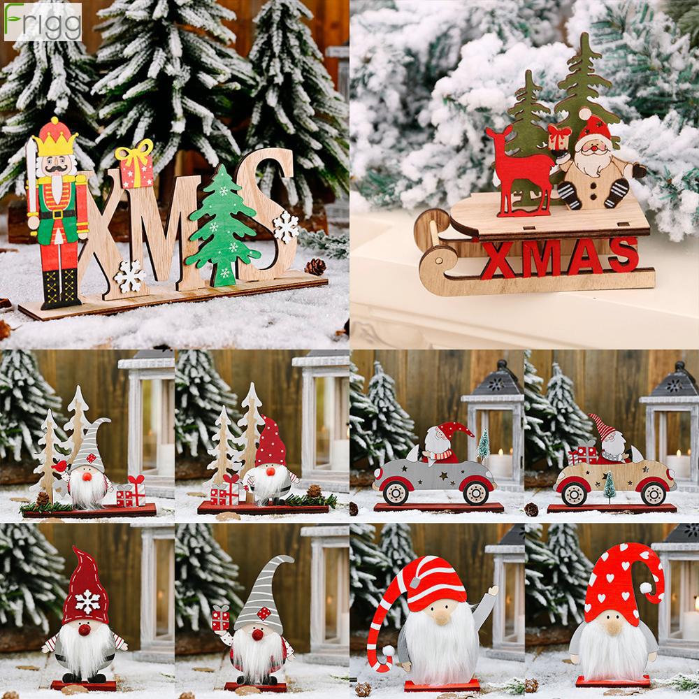 Рождественский Санта-Клаус Деревянное Украшение Веселое Рождественское Украшение Для Дома Рождественское Украшение Навидад Ноэль Подарок С Новым Годом 2024