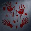 Decorative Window Film Halloween Blood Handprints/Footprints Wall Stickers Removable Decals Spooky Waterproof Scratch-resistant Decal DIY Decoration