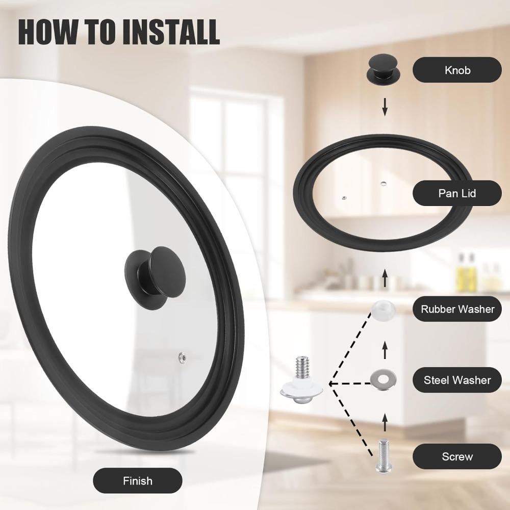 16-22-28-32 см Универсальная крышка для кастрюль, сковород и сотейников Крышка для кастрюли с термостойким силиконовым ободком и закаленным стеклом