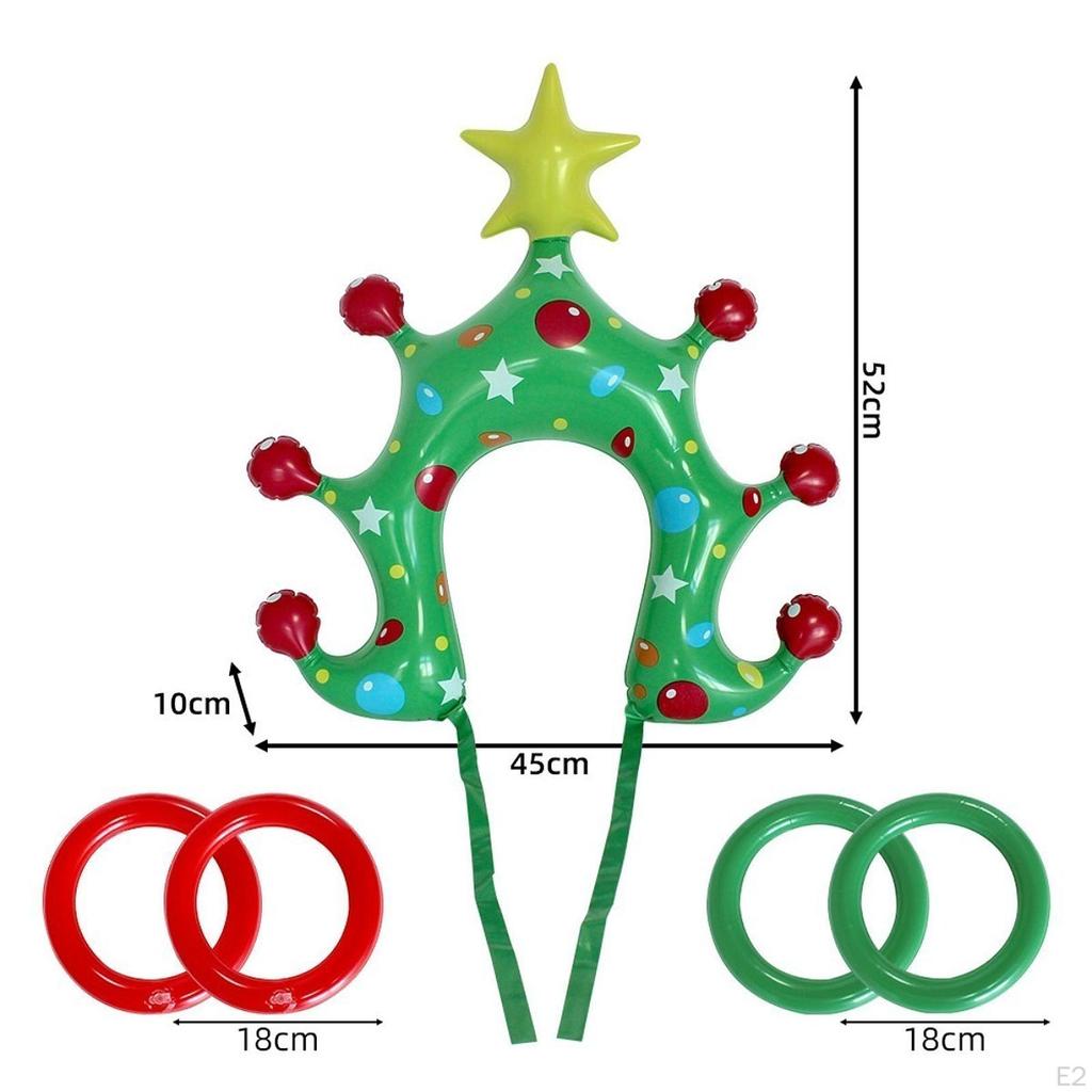 Toss Games Set Inflatable Xmas Tree Headband Sport Carnival Outdoor for Christmas Activity
