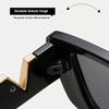 4 Piece Set  Black Full Frame V-shaped Details  Men's and Women's Casual Chic Accessories Trendy Glasses High-quality Lenses