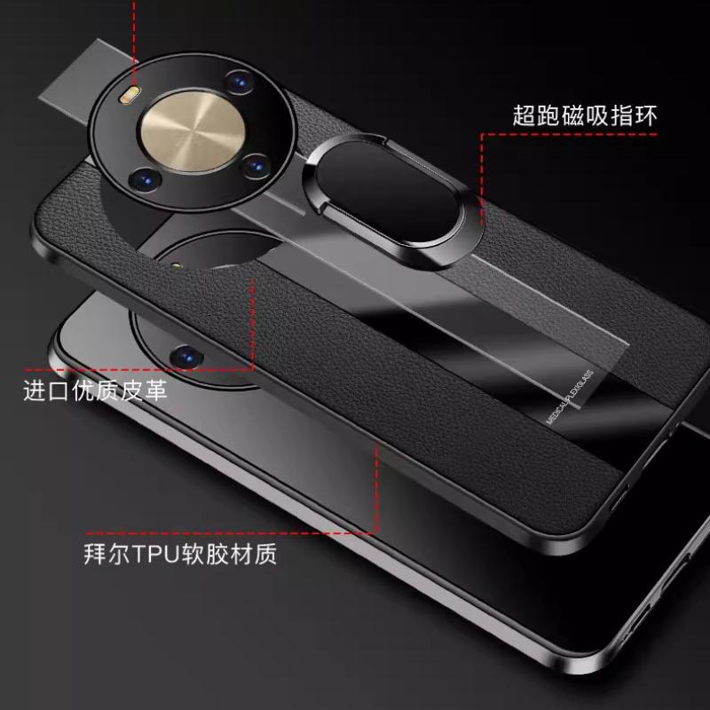 Чехол из Плексигласа и Полиуретановой Кожи для POCO X8 Pro Max с Магнитным Металлическим Кольцом-Подставкой, Ударопрочная Защитная Крышка для Redmi Turbo 5Max