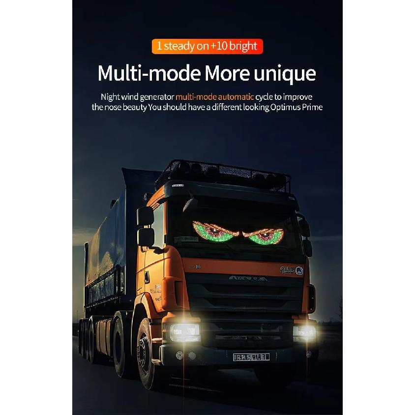 RGB Dynamic Demon Eye Decorative Light Truck Devil's Eye Light Led Display Decor Pixel Panel Windshield USB 5V Multi-Mode Lamp