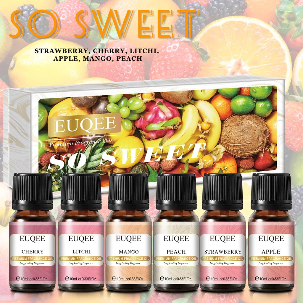 EUQEE 6PCS Fragrance Oils Set Gift for Aromatherapy Diffuser Yoga Spa Massage Bath Skin Care Relaxation DIY Perfume