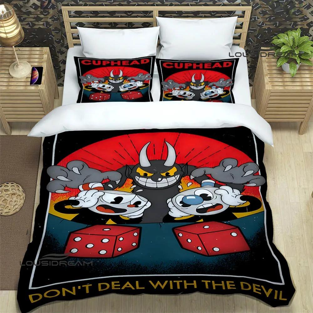 Cuphead Cartoon Printed Bedding Sets Exquisite Bed Supplies Set Duvet Cover Bed Comforter Set Bedding Luxury Birthday Gift