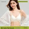 Women's Summer Thin Ice Silk Seamless Bra - Cool, Breathable, Side Support, Fixed Cup, Small Chest Gathering, Soft Comfort