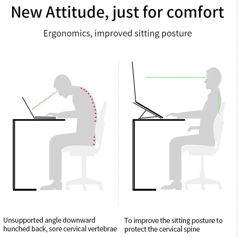 Складная подставка для ноутбука, 6-ступенчатая, регулируемая, портативная, держатель для ноутбука, основание из алюминиевого сплава, аксессуары для ноутбука Macbook