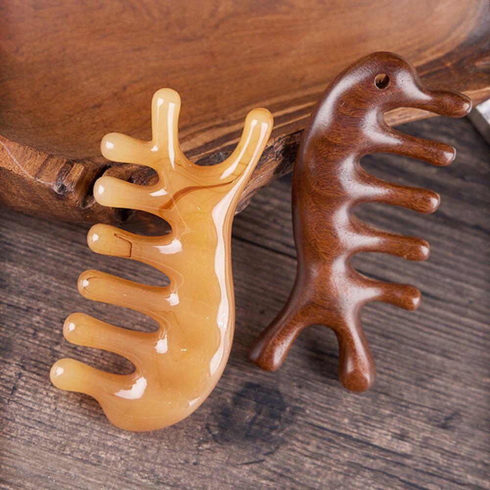SPA Gift Nose Scraper Meridian Scrapping Wood Comb Scalp Massage Tool Hair Comb Wooden Massage Comb