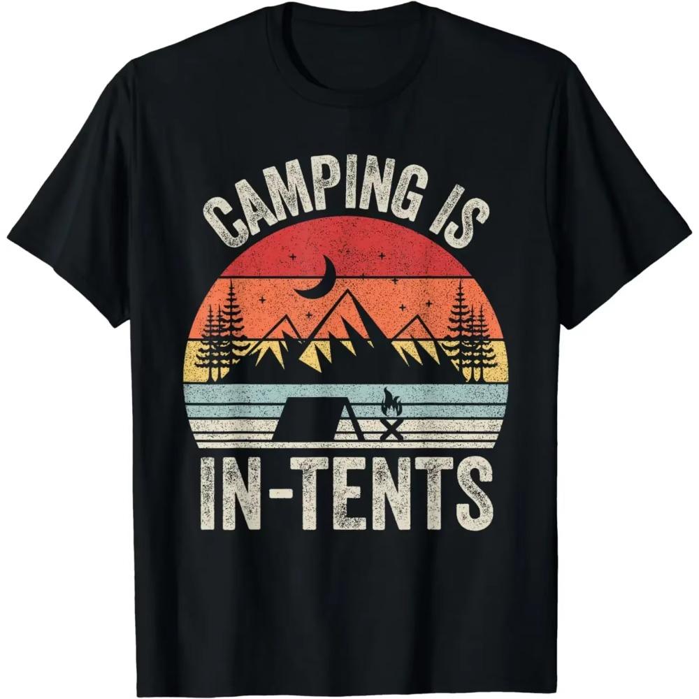 Винтаж Ретро Кемпинг Is in-Tents Футболка Tent Graphic T Shirts Женская одежда Топы Kawaii Одежда Camisetas Ropa De Mujer