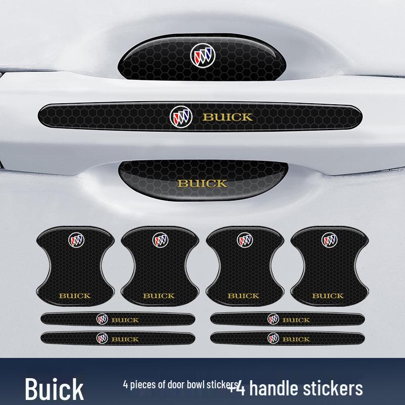 Защитная светоотражающая ромбовидная наклейка на дверную ручку автомобиля - Защита от столкновений и царапин, Черная