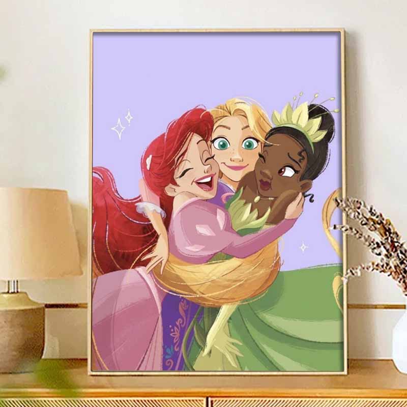 Disney Набор для алмазной мозаики без рамки, Обнимающиеся принцессы, Классический стиль, Декор для дома, Поделка, Идеальная идея для подарка