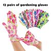 12 Pairs Thin Non-glue Summer Nylon Flower Gloves Protection Tea Picking Breathable Gloves