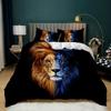 Комплект пододеяльника Lion Safari Animal Bedding Set Милый Дикая природа Охота Полиэстер Пододеяльник Для Детей Подростков Двуспальный Квинсайз Кингсайз