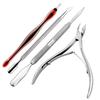 4Pcs Nail Art Cuticle Spoon Pusher Nipper Cutter Trimmer Manicure Care Tools
