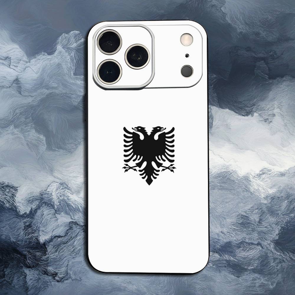 A-Албания F-Флаг-ES Для iPhone 13,16,11,14,17,12,15,Plus,Pro Max,XS,X,XR,SE,Mini,8,7,Чехол для телефона Мягкий силикон Черный