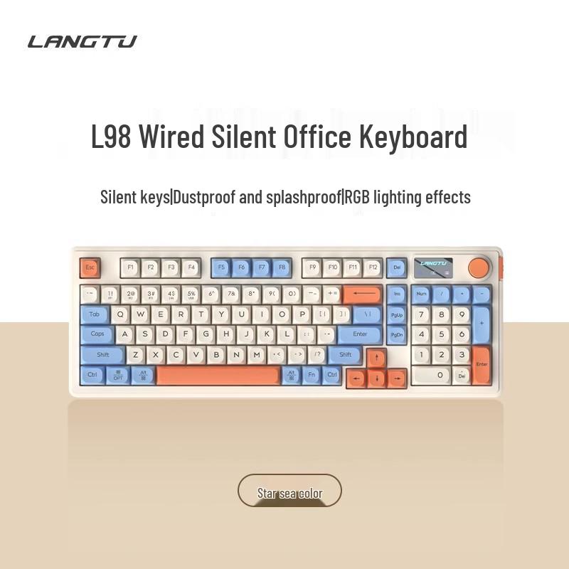 Беспроводной набор клавиатуры и мыши L98 Silent - Стильный RGB-дизайн для девушек, офиса и игр