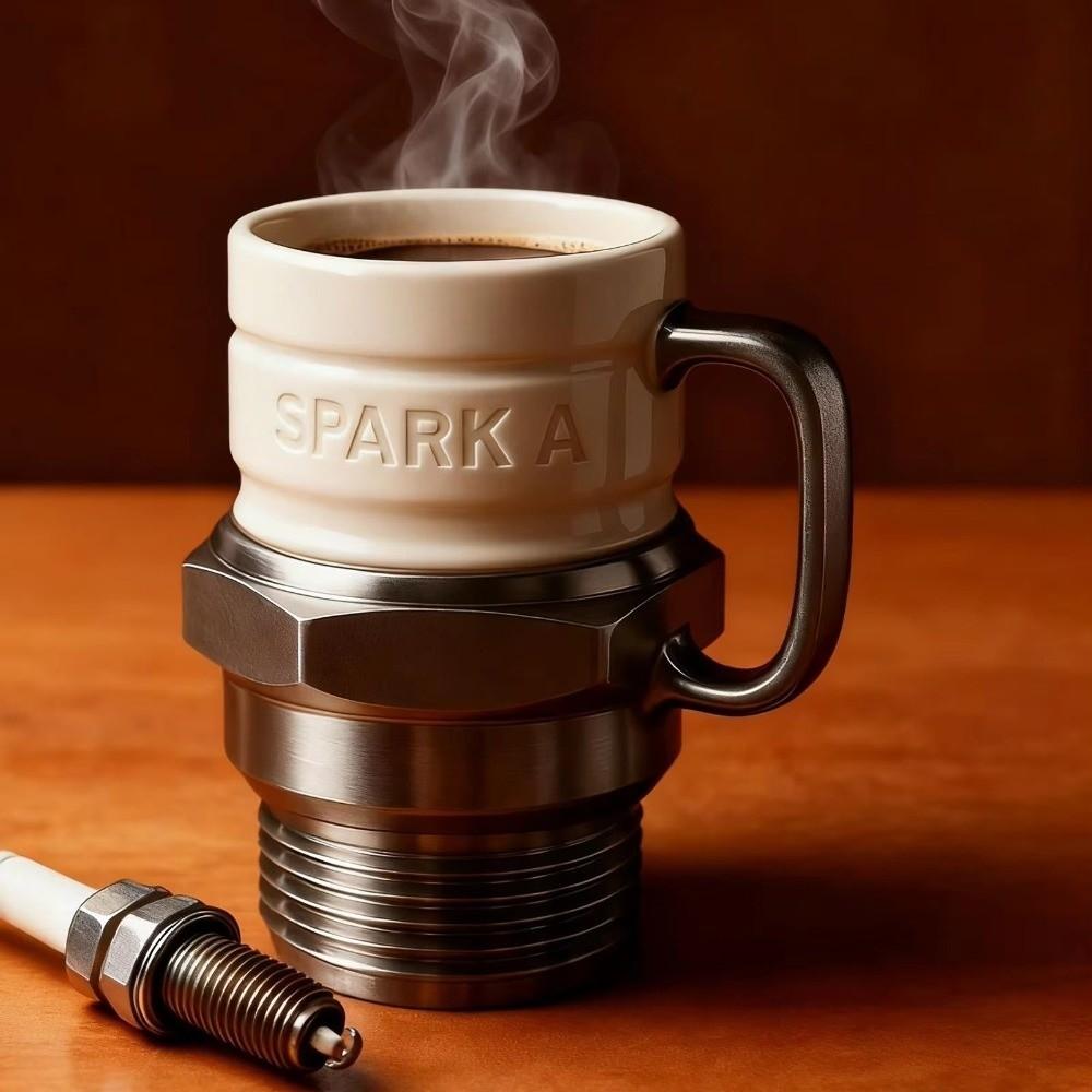 Unique Spark Plug Mug Automotive Automotive Themed Mug Industrial Coffee Cup Coffee Drinking