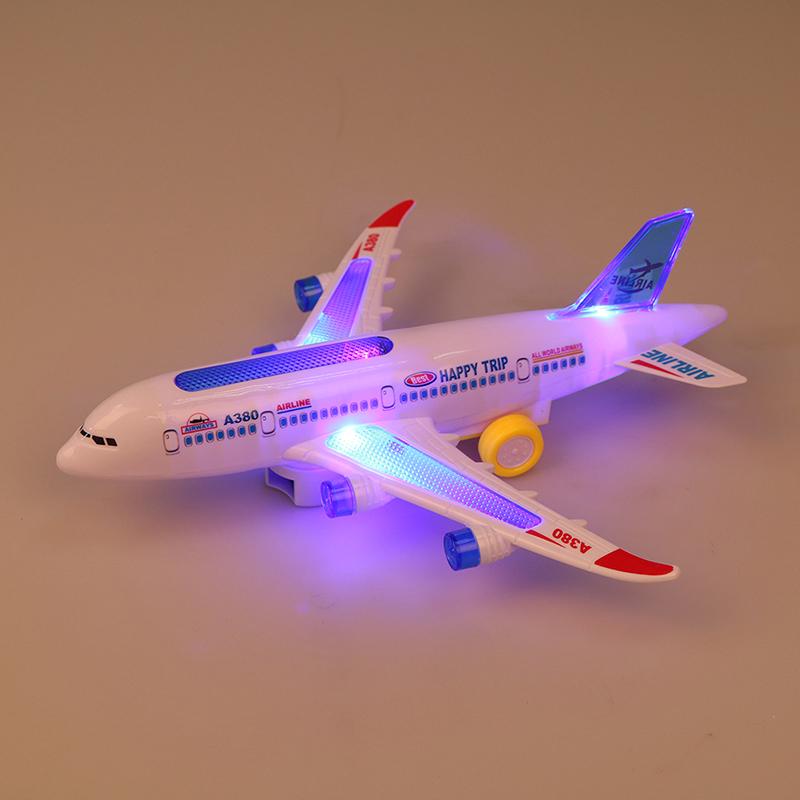 Plastic Airbus A380 Model Airplane Electric Flash Light Sound Kids Toys