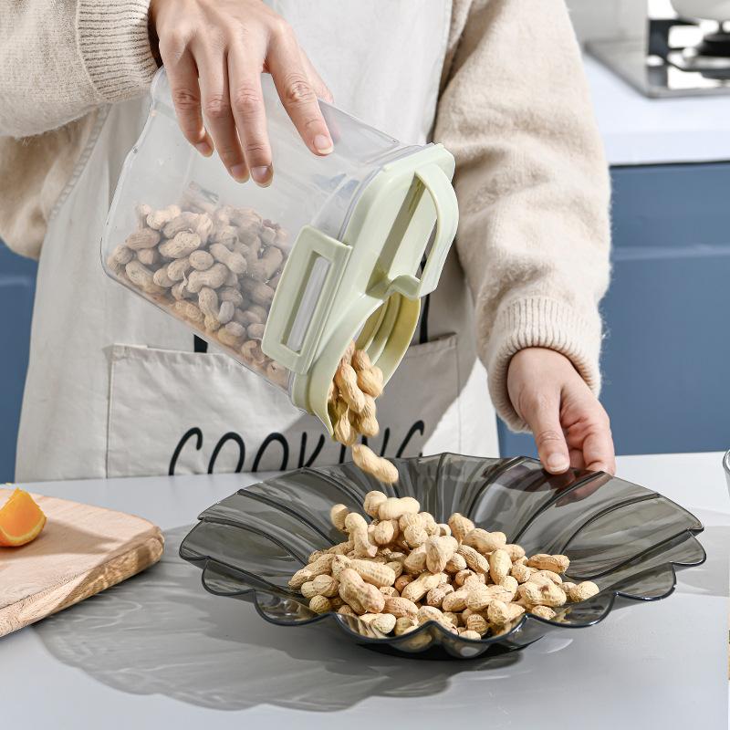 Kitchen Food Grains Plastic Storage Box Jars Home Large Capacity Snacks Dry Goods Sealed Transparent Organizer Containers Cans