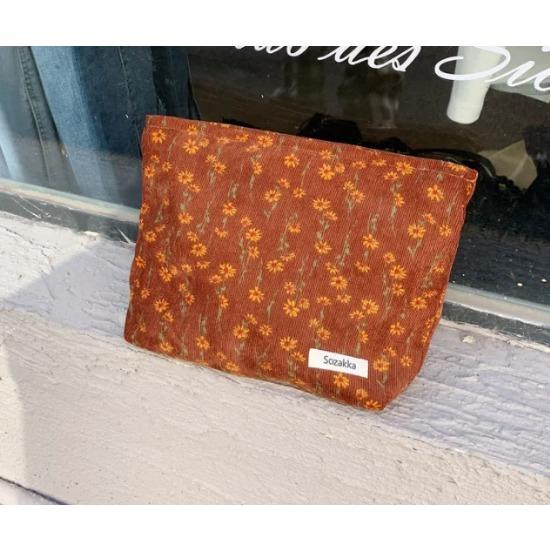 Вельветовая косметичка с вышивкой, клатч, большие сумки-органайзеры для макияжа, корейская косметичка, женская милая косметичка для туалетных принадлежностей, косметичка