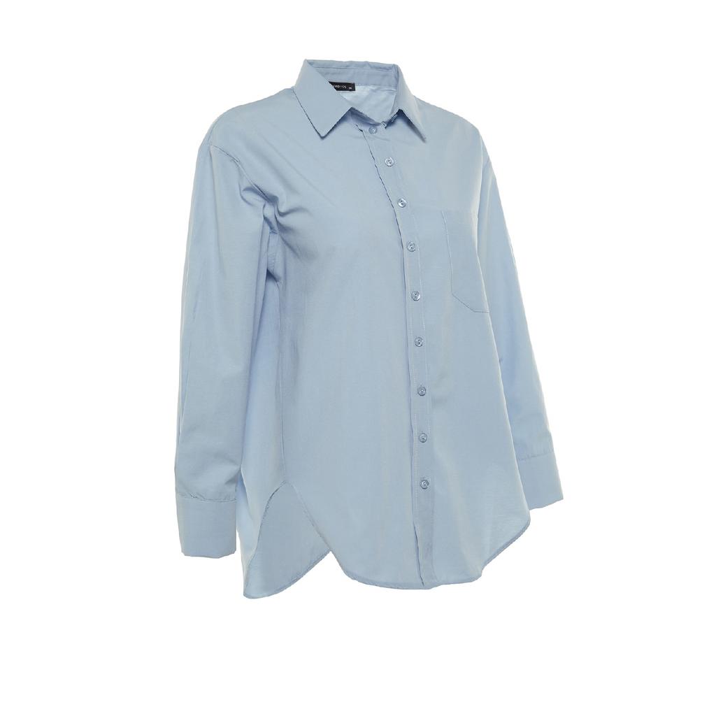 Белая рубашка-бойфренд с одним карманом/широкая хлопковая рубашка Twoaw20go0115