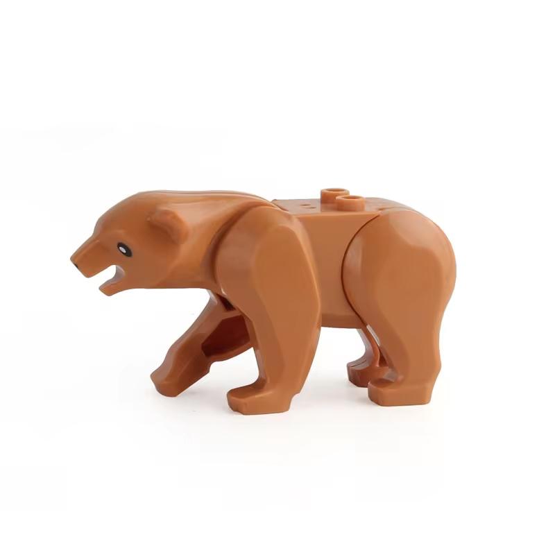 MOC Ферма Зоопарк Животные Строительные блоки Крокодил Акула Дельфин Шимпанзе Корова Леопард Развивающая игра Аксессуары Кирпичики Детские игрушки