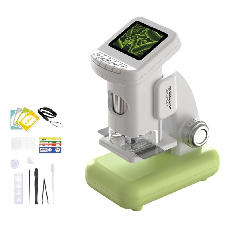 Kids Adjustable Stand Digital Microscope With LCD Screen Built In Light Source Memory Card Slot For Outdoor Indoor Use