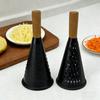 Wooden Handle Cheese Grater Stainless Steel Garlic Grinder Black Conical Vegetable Grater  Home
