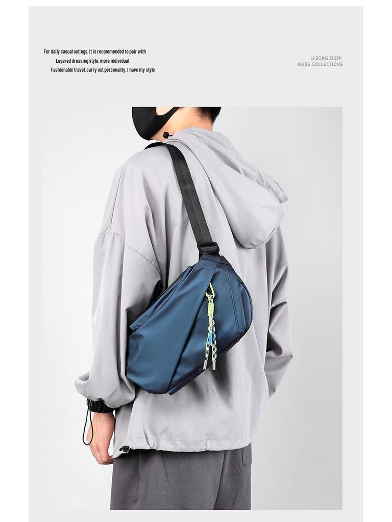Men's 2022 Cross-border Korean Fashion Chest Bag: Trendy, Lightweight Shoulder Bag for a Cool Street Style.