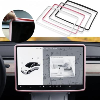 Защитная пленка для экрана для Tesla Model 3 Y, силиконовая защитная накладка, центральное управление, навигация, автомобильные аксессуары, розовый, серый, белый