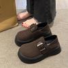 Retro Casual Single Shoes One Pedal Platform Boken Shoes Women's 2025 Spring New Lazy Fashion Versatile Boken Shoes