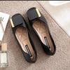 Fashion Flat Shoes Women 2025 New Fashion Square Breathable Casual Black Comfortable Work Shoes Soft Large Size Women's Loafers Shoes