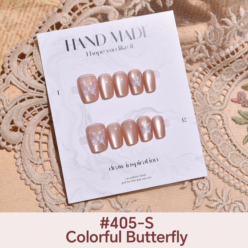 27Style Choice кошачий глаз накладные ногти короткие ручной работы накладные ногти с наклейками инструменты полное покрытие типсы с желеобразным клеем