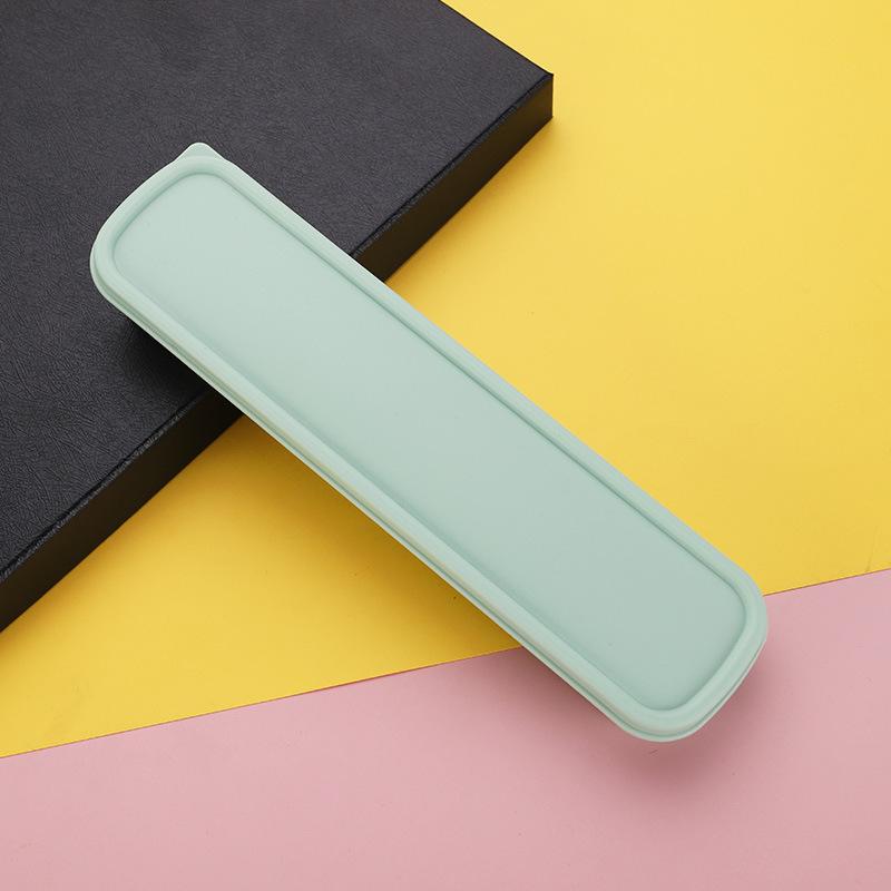 Wheat Straw Tableware Box Multicolor Portable Cutlery Case Spoon Fork Storage Box Students Household Dinnerware Bag Kitchen Tool